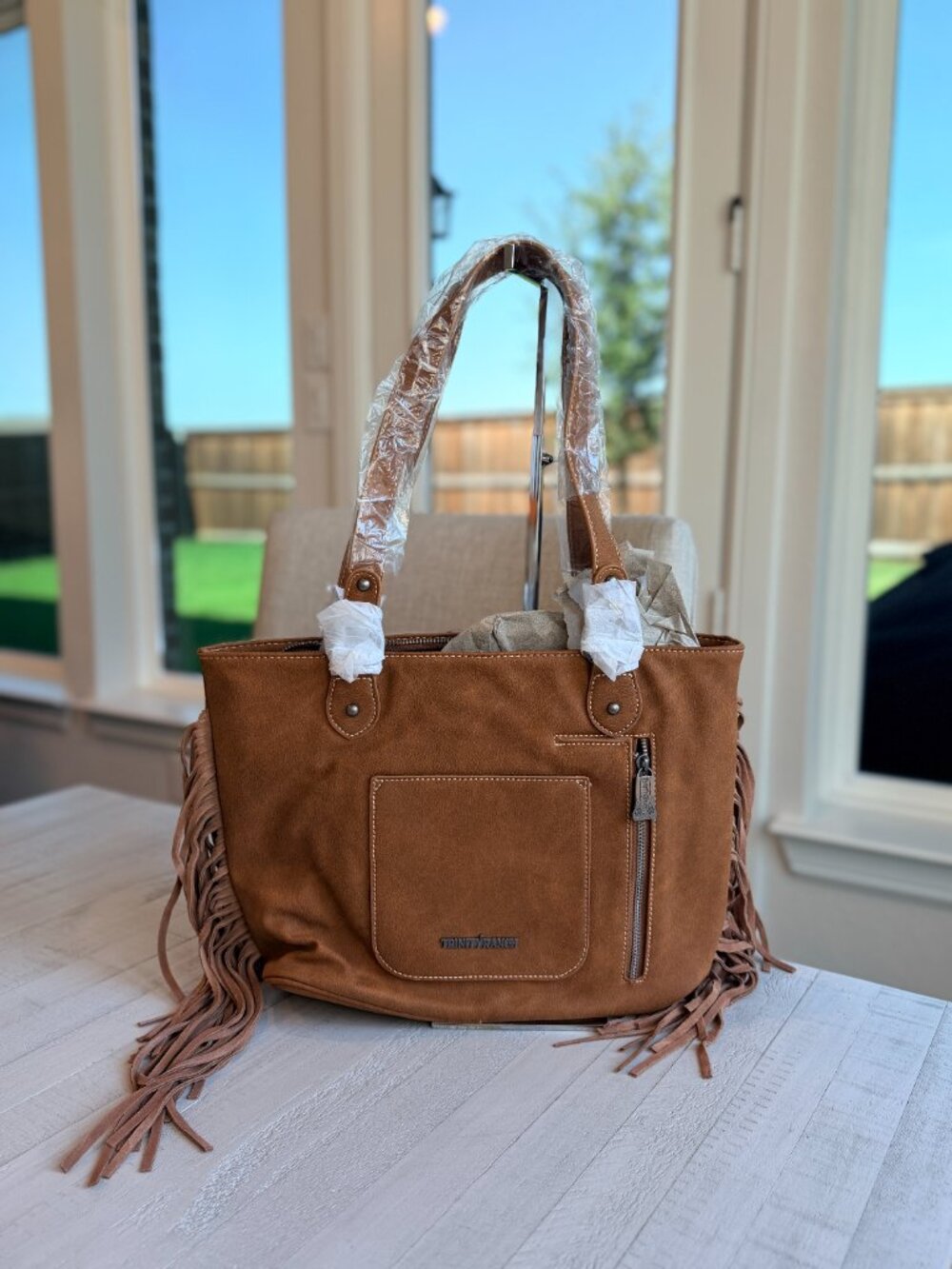 Trinity Ranch Hair On Cowhide Concealed Carry Tote - Brown - Picture 4 of 6